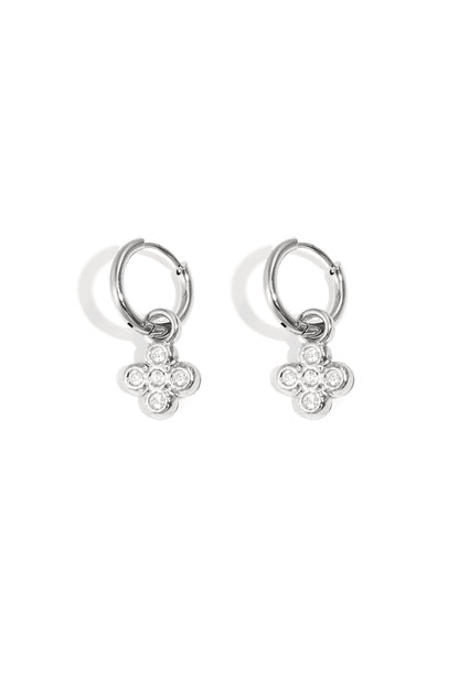 Stylish Clover Rhinestone Drop Earrings for Daily Wear