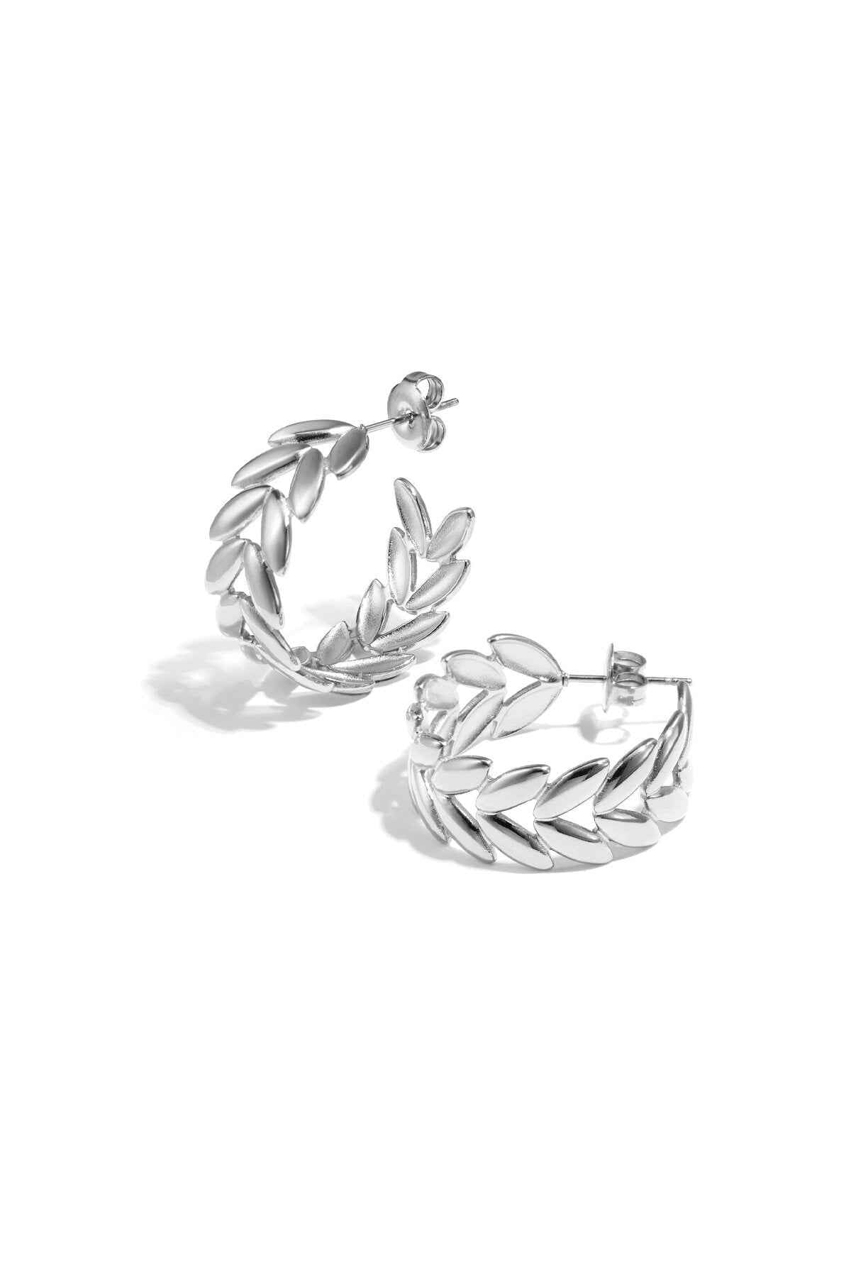 Elegant Leaf Hoop Earrings for Everyday Wear