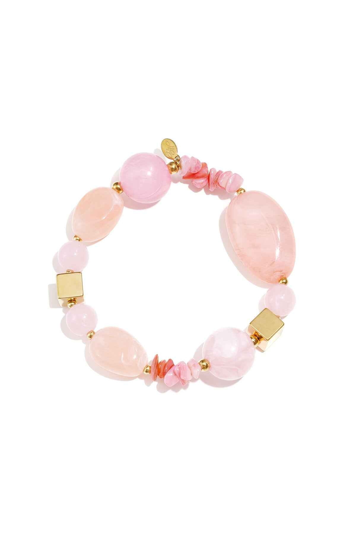 Charming Pink Beaded Bracelet for Women, All Fit
