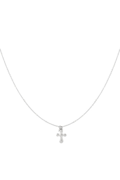 Elegant Cross Pendant Necklace in Silver and Gold
