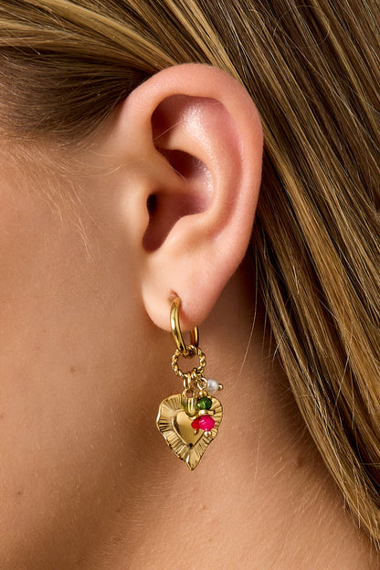 Elegant Gold Heart Drop Earrings for Daily Wear