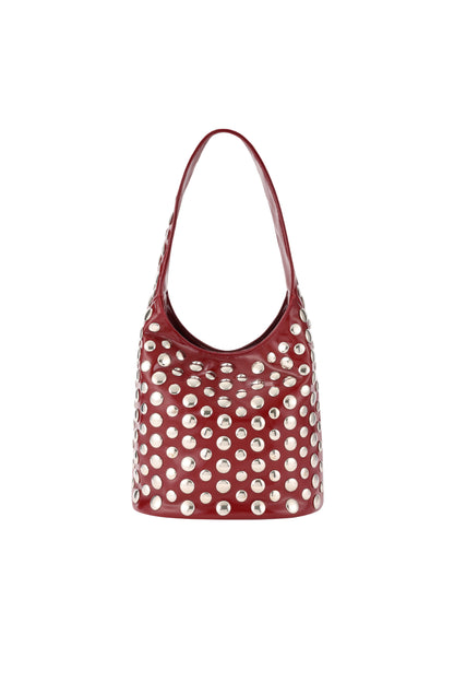 Elegant Wine Red & Black PU Handbag for Daily Chic
