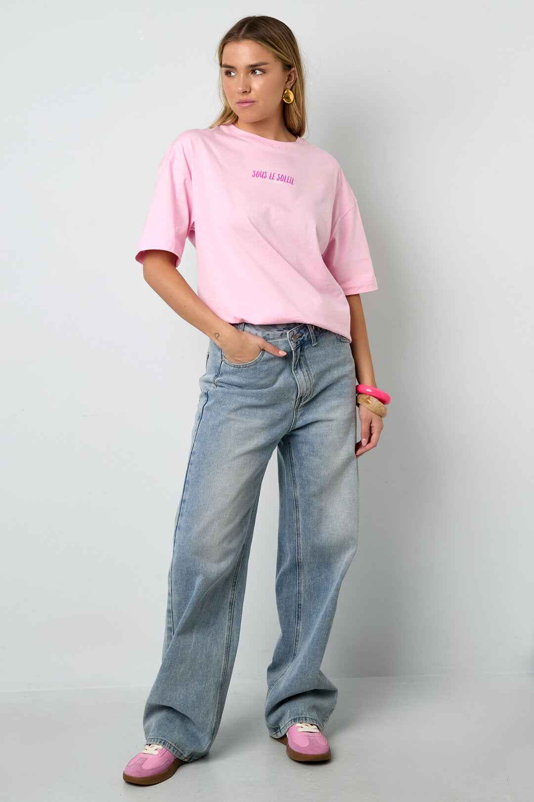 Comfortable All-Fit Cotton T-Shirts in Pink & Baby Blue