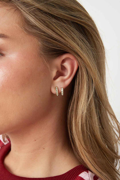 Oorbellen met dubbel effect en zirkonia
