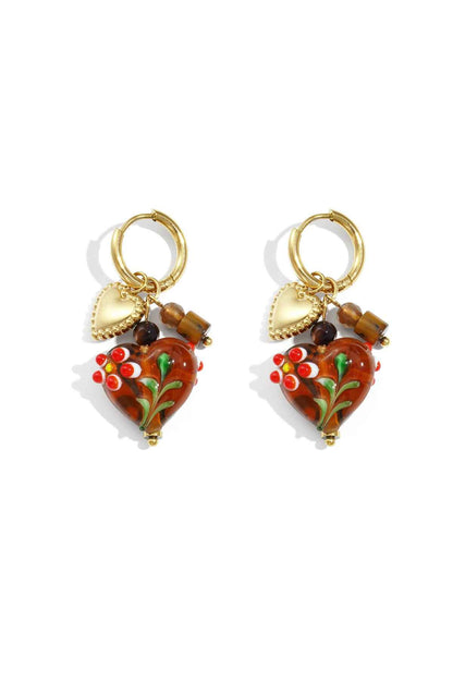 Stylish Heart Loop Drop Earrings for Winter
