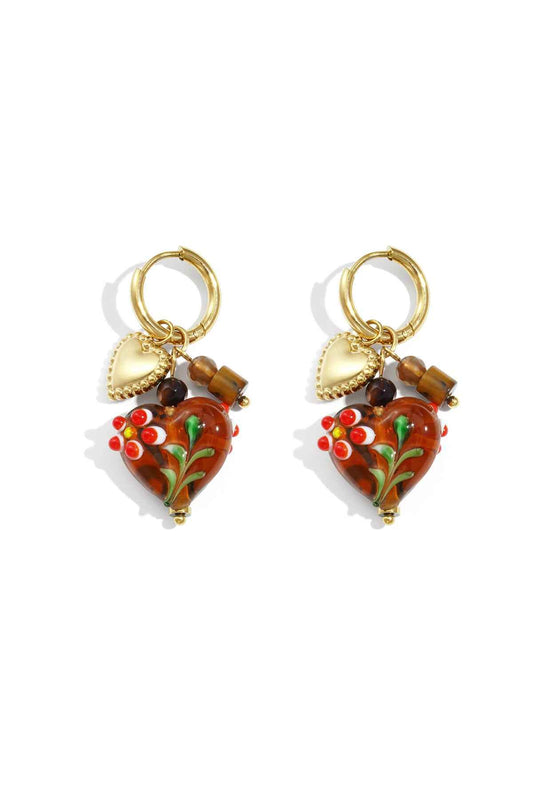 Stylish Heart Loop Drop Earrings for Winter