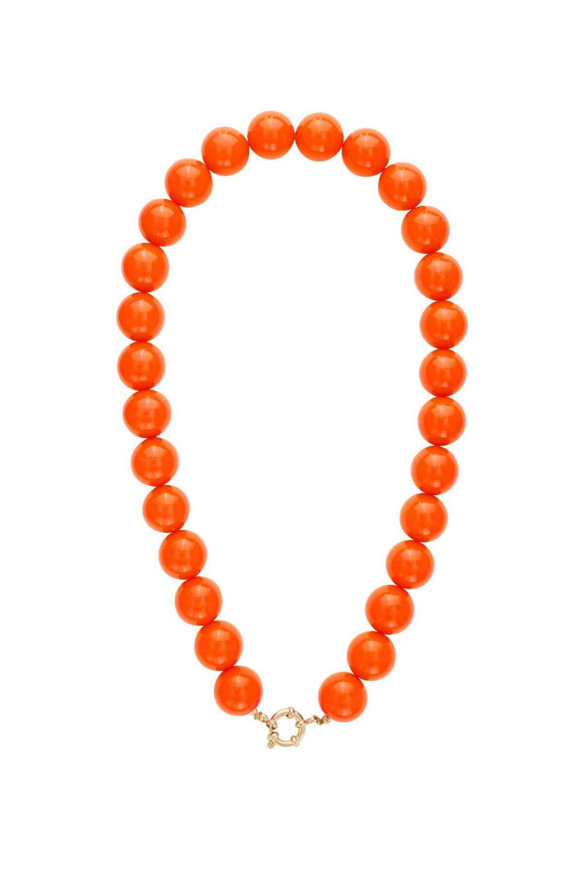 Necklace with large beads and front closure-15mm