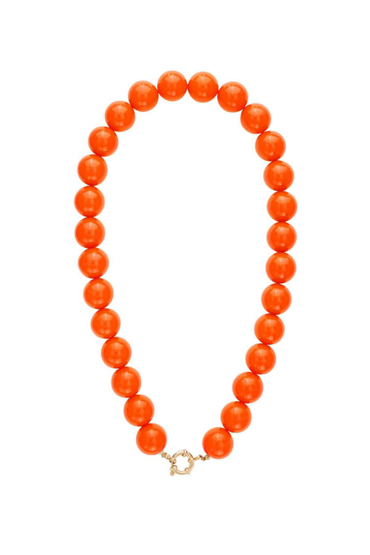 Necklace with large beads and front closure-15mm