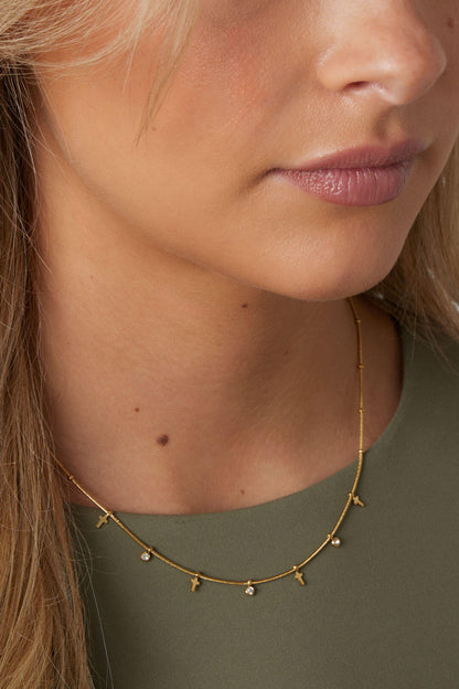 Elegant Gold Stainless Steel Cross Necklace