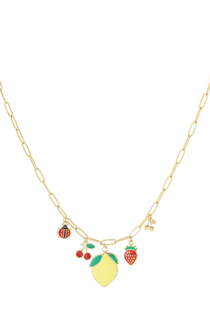14K Gold Plated Fruit Pendant Necklace for Spring/Summer