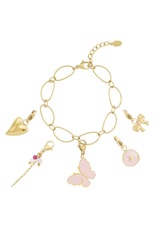 Elegant Pink Charm Bracelet for Stylish Women