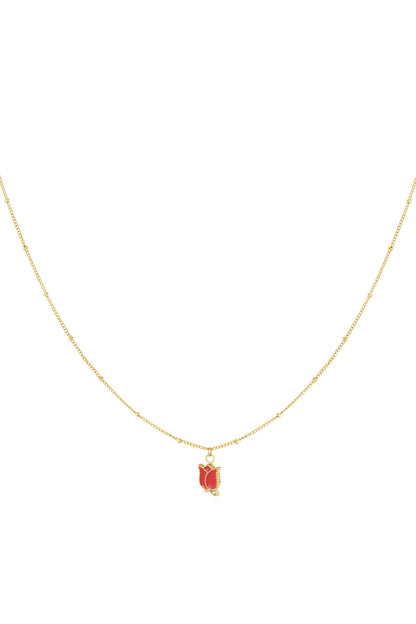 Elegant Gold Color Flower Pendant Necklace