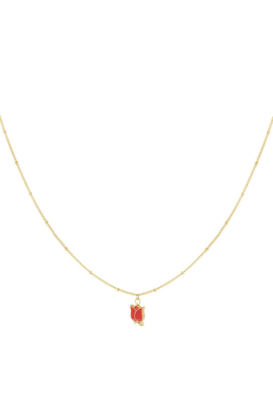 Elegant Gold Color Flower Pendant Necklace