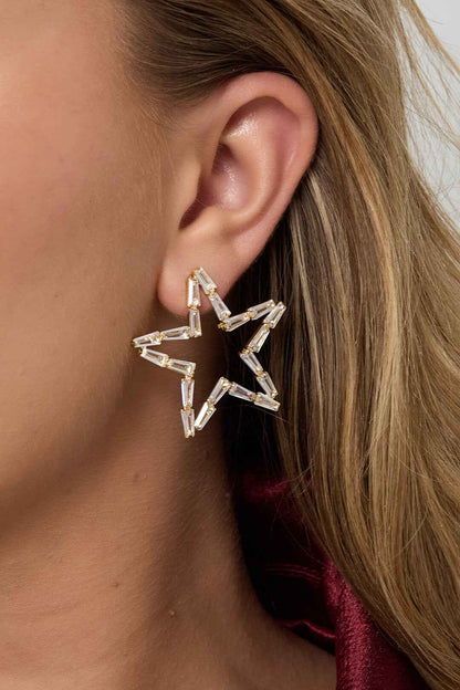 Elegant Star Statement Earrings for Christmas Parties