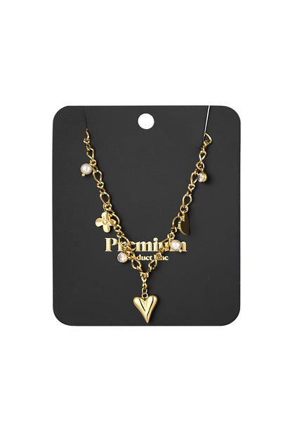Elegant Gold-Color Heart Pendant Necklace for Everyday Wear