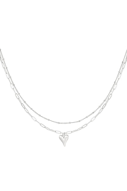 Elegant Multi-Layered Heart Necklace - All Fit