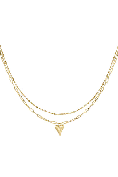 Elegant Multi-Layered Heart Necklace - All Fit