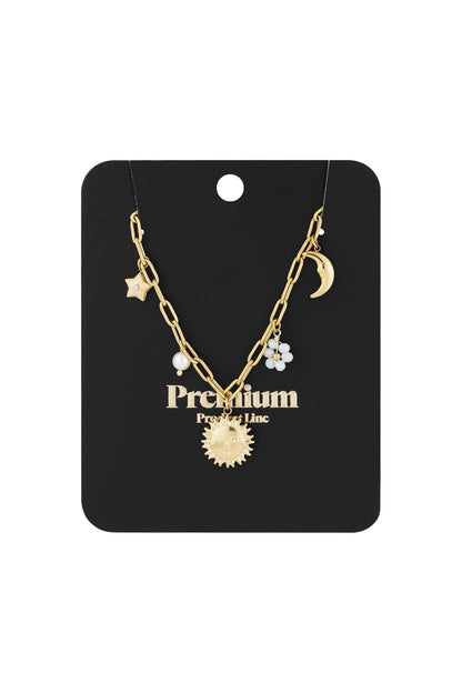 Elegant Sun Star Moon Pendant Necklace - Casual Chic