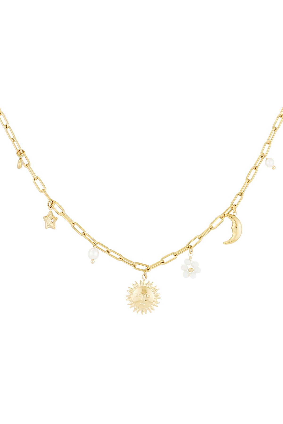 Elegant Sun Star Moon Pendant Necklace - Casual Chic
