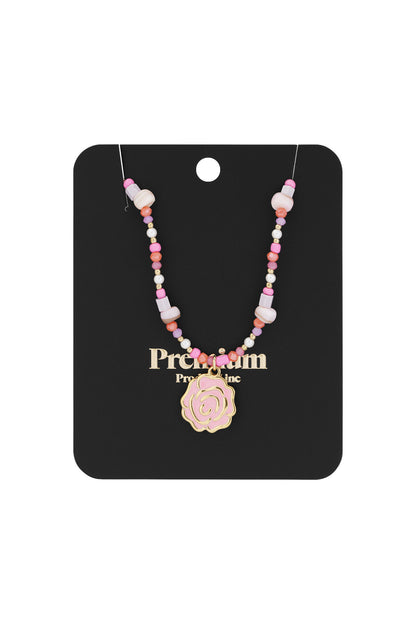 Elegant Pink Beaded Necklace for Spring/Summer