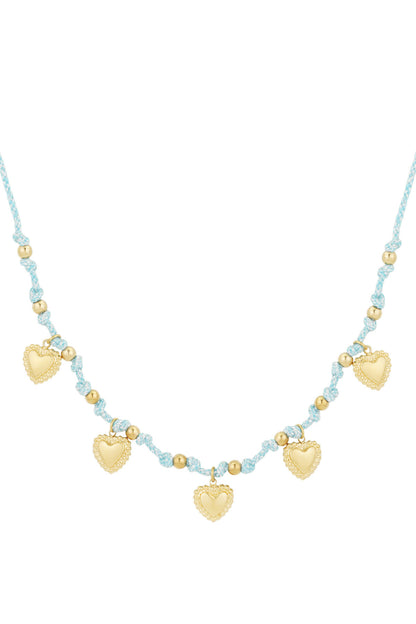 Elegant Fuchsia & Light Blue Braided Necklace for Spring