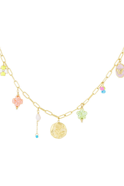 Elegant Gold Plated Flower Pendant Necklace