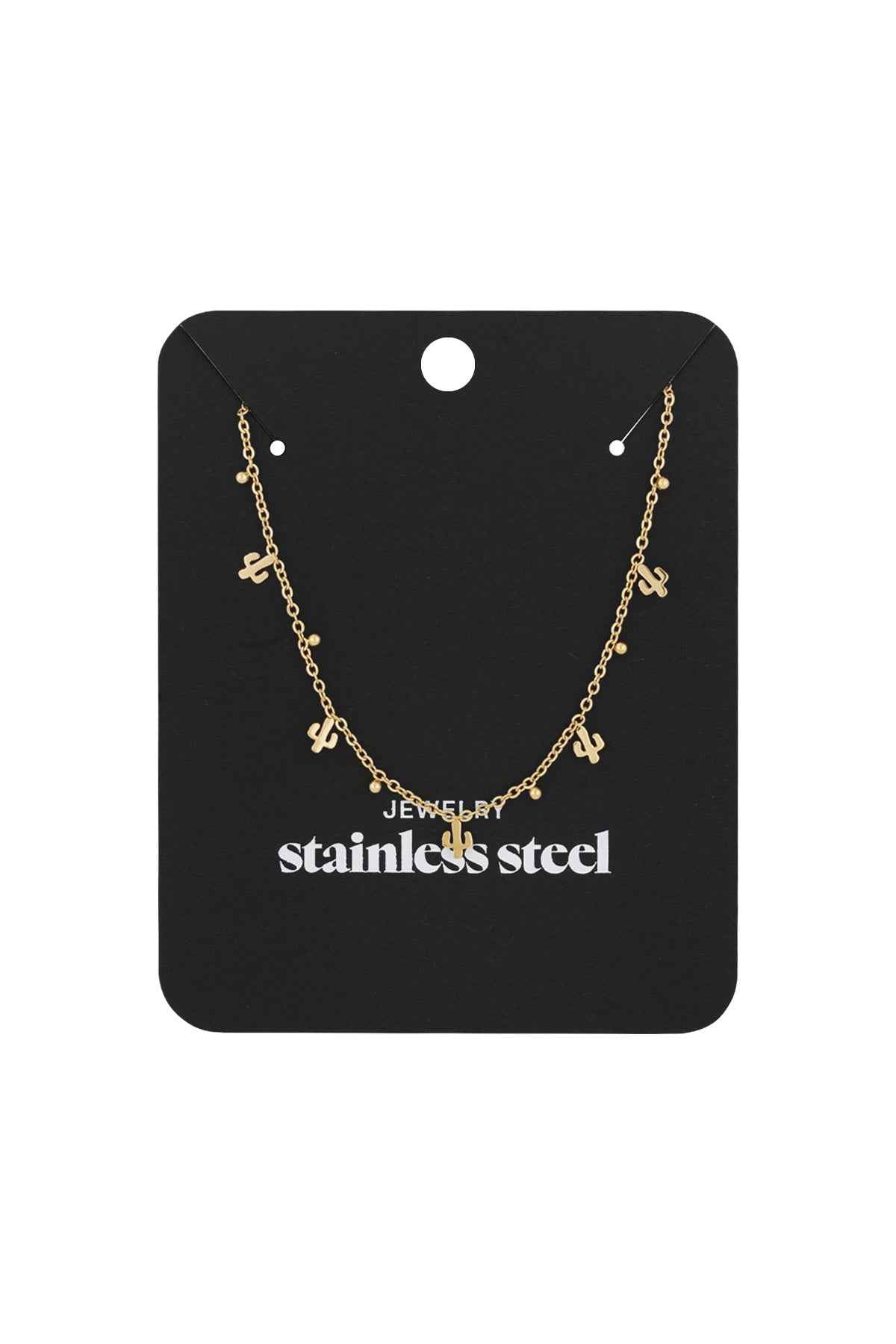 Elegant Stainless Steel Fruit Necklace - Silver & Gold