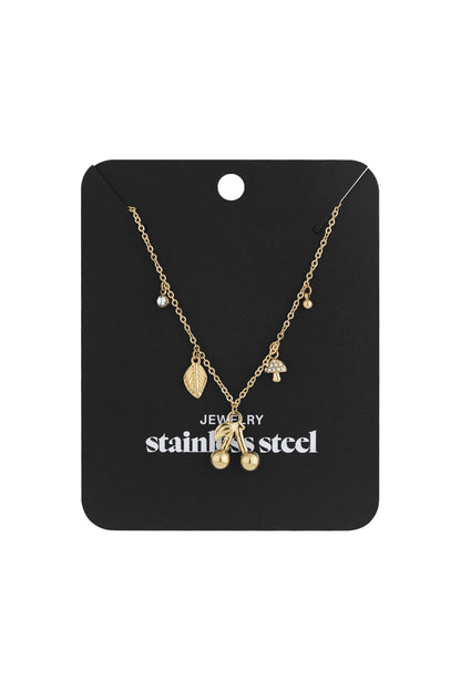 Charming Gold Color Cherry Pendant Necklace