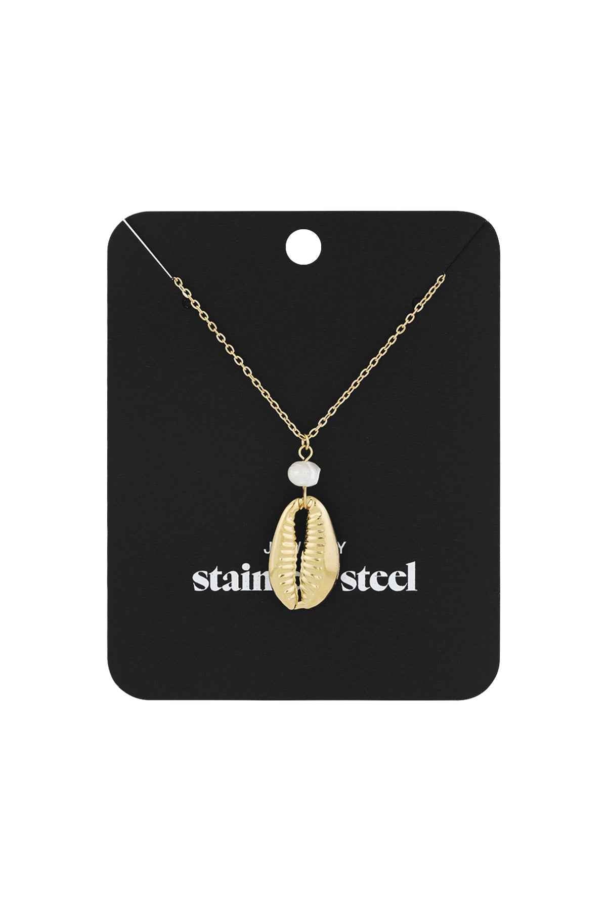 Elegant Stainless Steel Shell Pendant Necklace