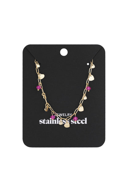 Charming Pink Heart Pendant Necklace for Everyday Wear