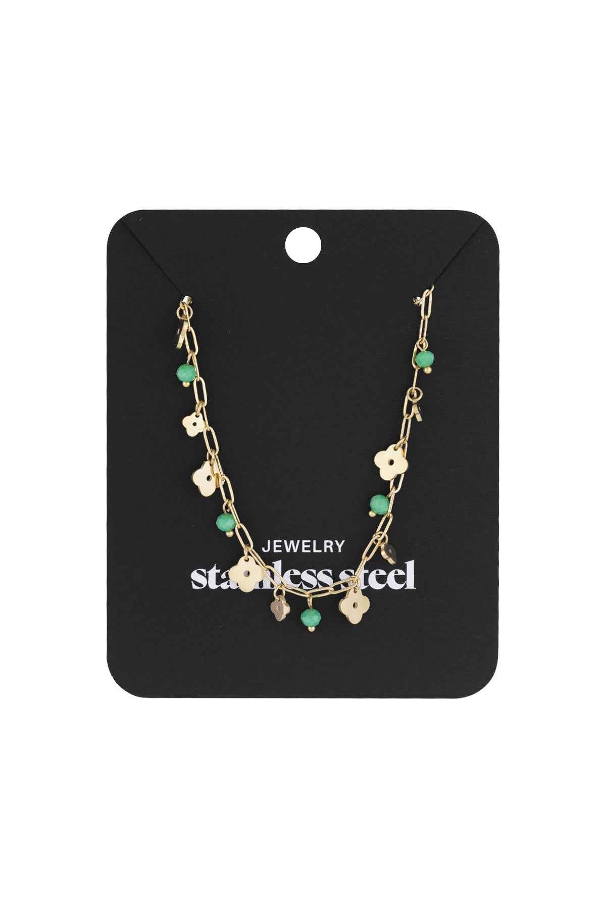 Elegant Green Clover Pendant Necklace for Spring