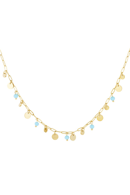 Stylish Stainless Steel Red & Blue Pendant Necklace