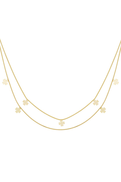 Stylish Multi-Layered Clover Necklace for Everyday Elegance