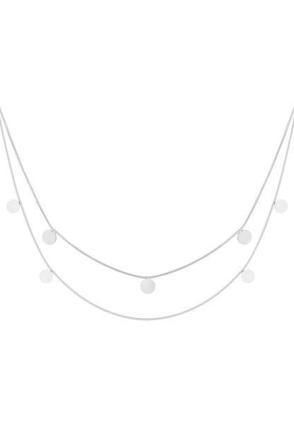 Elegant Multi-Layered Necklace in Silver & Gold