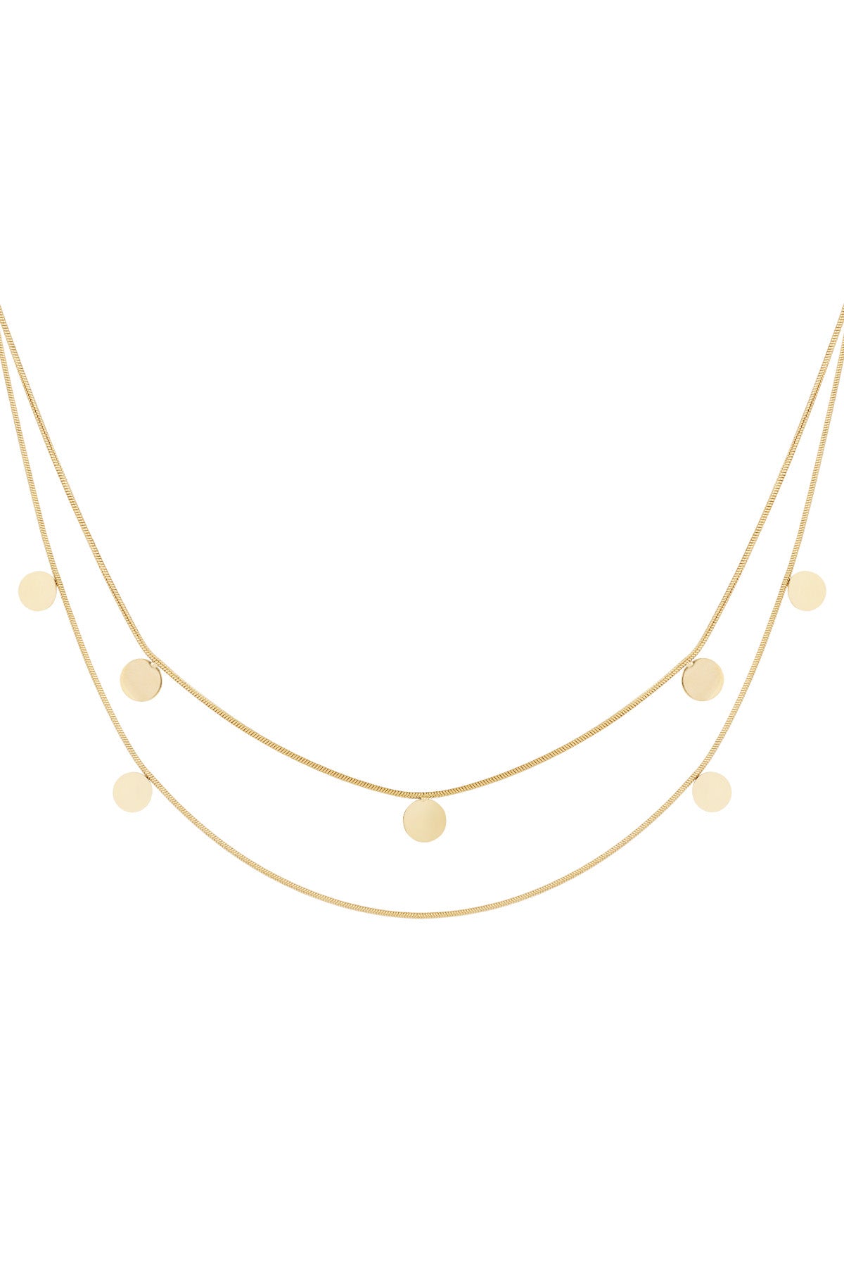 Elegant Multi-Layered Necklace in Silver & Gold