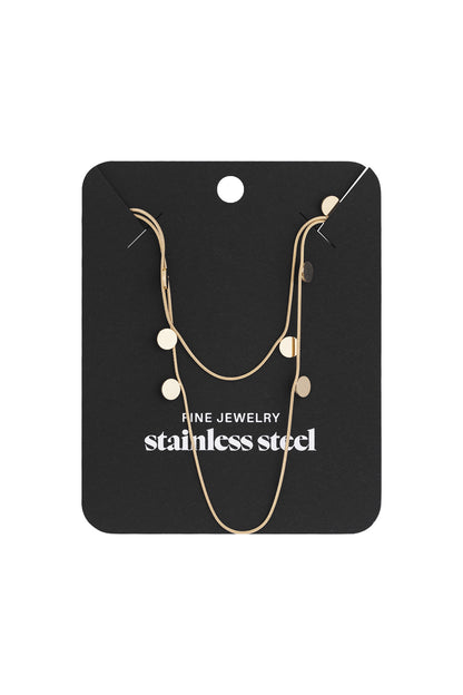 Elegant Multi-Layered Necklace in Silver & Gold