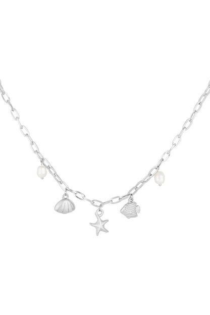 Elegant Oceanic Style Pendant Necklace - Silver & Gold