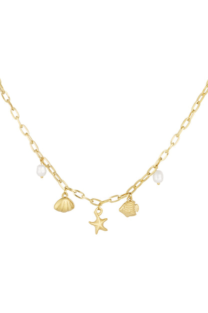 Elegant Oceanic Style Pendant Necklace - Silver & Gold