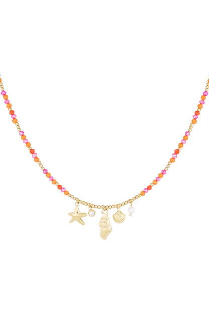 Elegant Gold Colored Beaded Necklace for Everyday Wear