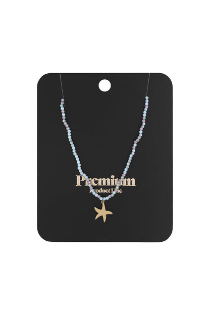 Elegant Light Blue Beaded Necklace for Casual Wear