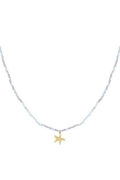 Elegant Light Blue Beaded Necklace for Casual Wear
