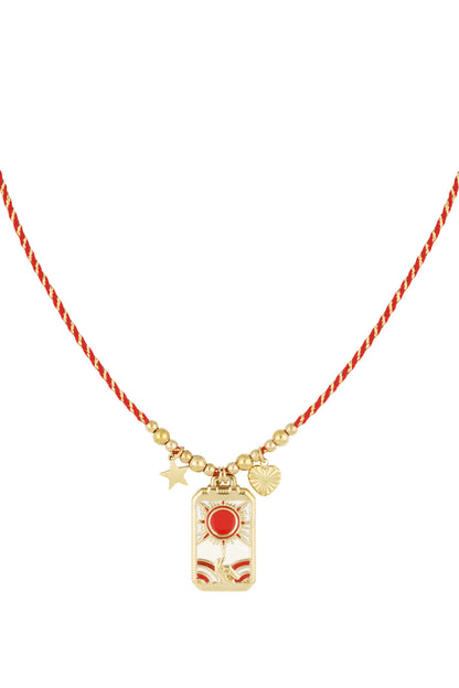 Chic Pink & Red Braided Necklace for Spring/Summer
