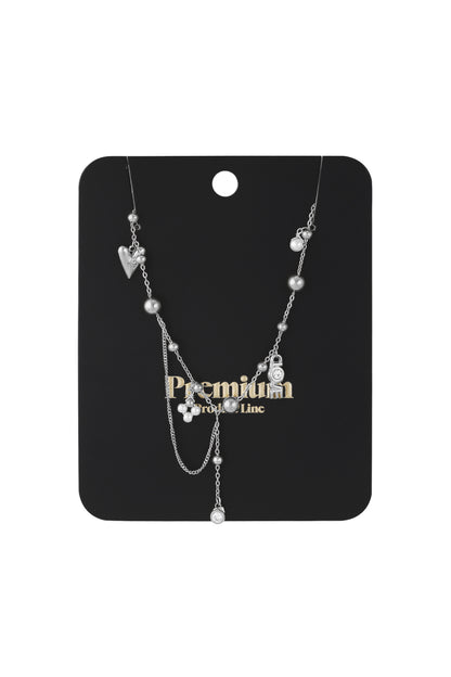 Elegant Irregular Shaped Pendant Necklace - Silver & Gold