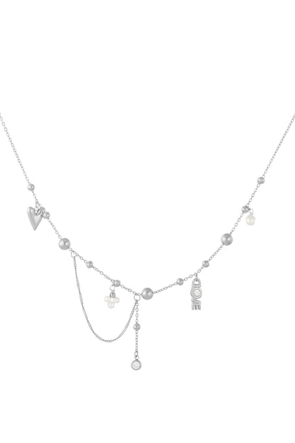 Elegant Irregular Shaped Pendant Necklace - Silver & Gold