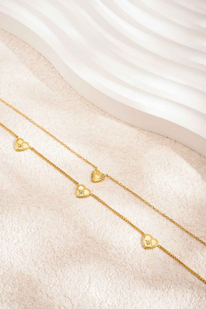 Elegant Multi-Layered Heart Necklace in Silver & Gold
