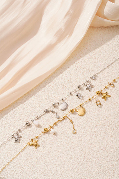 Elegant Oceanic Style Necklace for Women - Silver & Gold