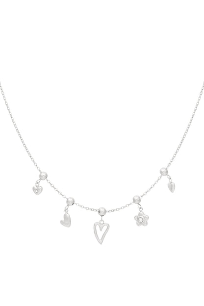 Elegant Heart Pendant Necklace for Women - Silver & Gold
