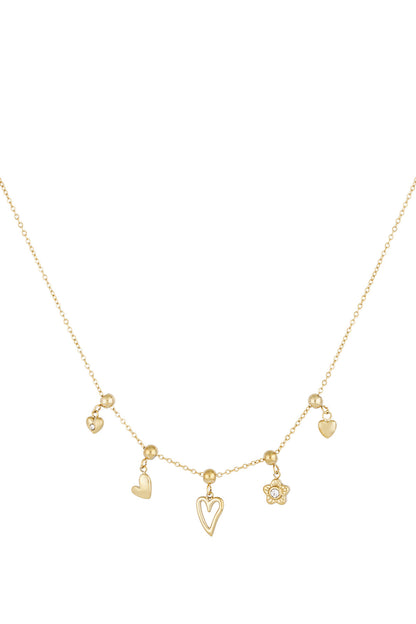Elegant Heart Pendant Necklace for Women - Silver & Gold
