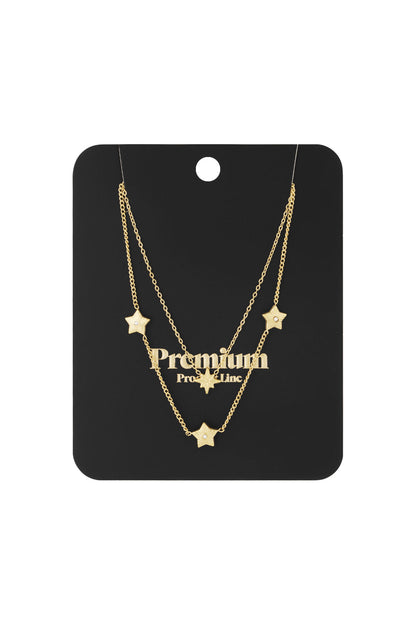 Elegant Star Multi-Layered Necklace for Women - Silver & Gold