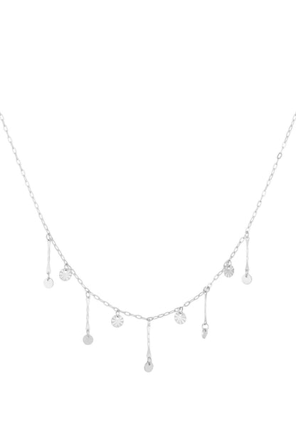 Elegant Irregular Shaped Pendant Necklace - Silver & Gold